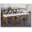 Banc de rembourrage moderne avec coussin, base à tréteaux de style rustique, sièges confortables et élégants pour la décoration intérieure