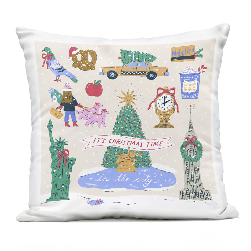 Conception de coussin décoratif d'extérieur Christmas In New York City par Krissy Mast