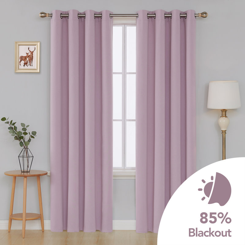 Brynnli Eyelet Blackout Thermal Curtains, Pink Lavender, 132cm W x 160cm D