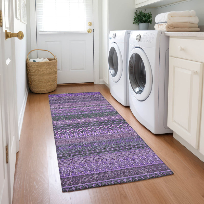 Kinslee Washable Striped Indoor / Outdoor Rug, Runner 2'3" x 7'6"