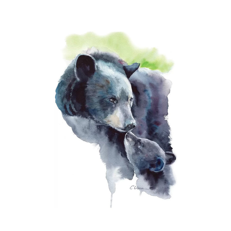 Mother And Baby Bears by Watercolor Luv - Wrapped Canvas Print, 30.48cm H x 20.32cm W x 1.9cm D