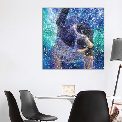 Spinning Spaniel by Iris Scott - Wrapped Canvas Print