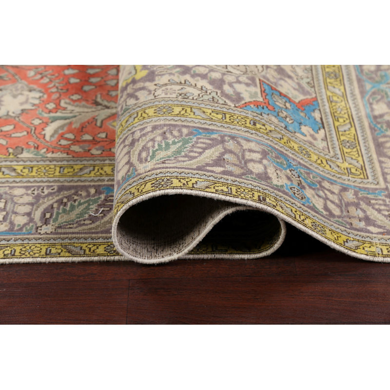 Tapis floral motif persan Tabriz noué à la main 8 x 11
