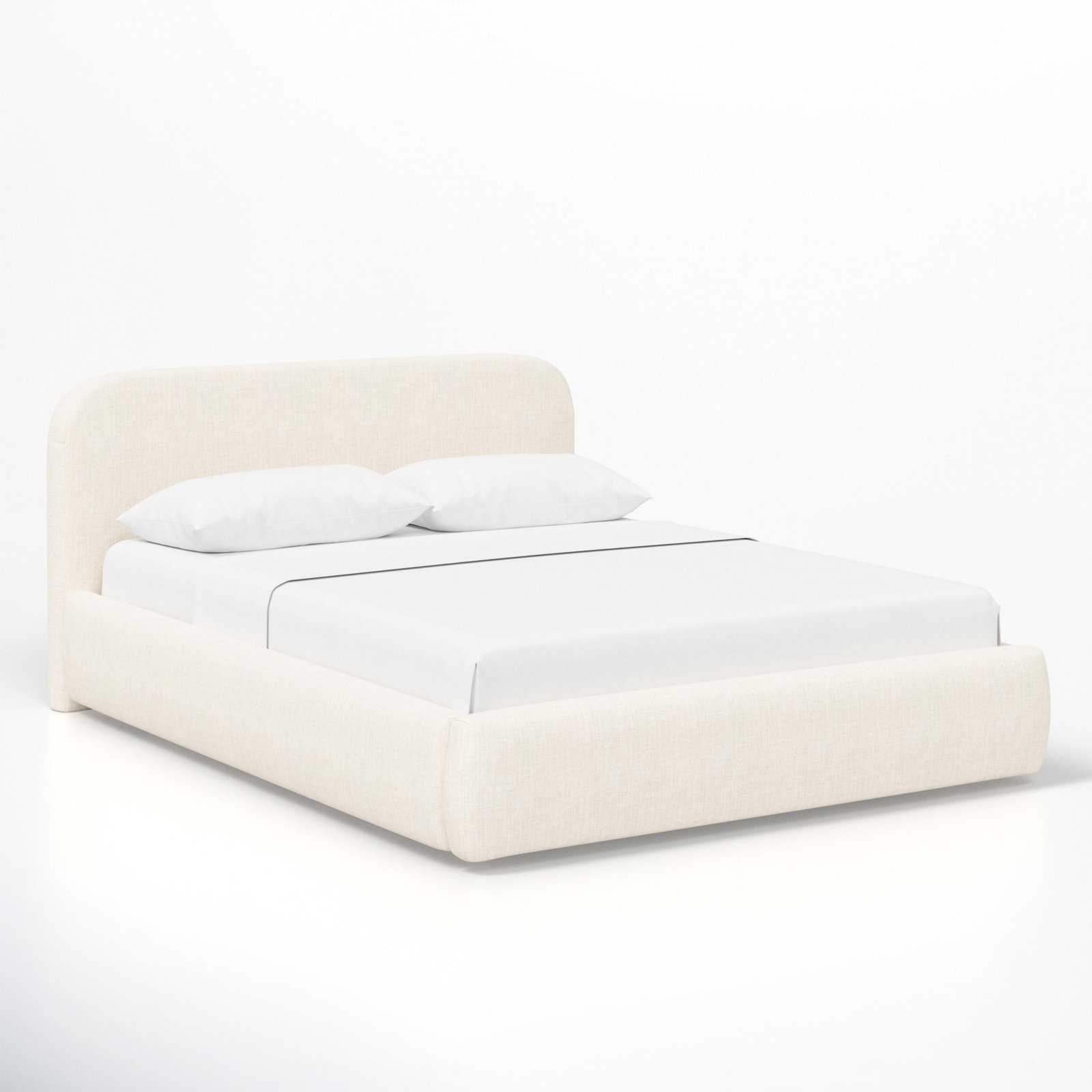 Cleophus Low Platform Bed, Twin, Cream