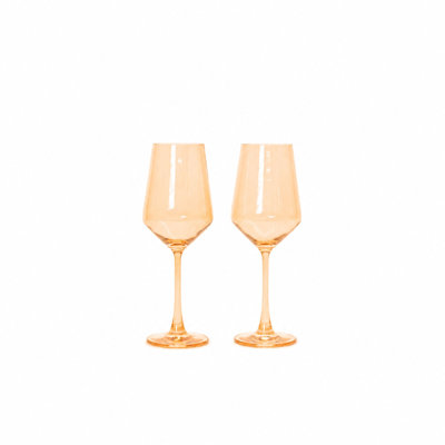 Creamsicle Colored Wine Glass - Set of 2 - Stemmed