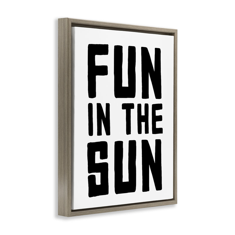 Cadre flottant amusant Fun In Sun, design par lettré et doublé, H 31 po x l 25 po, Cadre flottant orme Montalcino