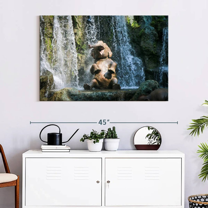 Elephant Bath Time, 26" H x 39" W