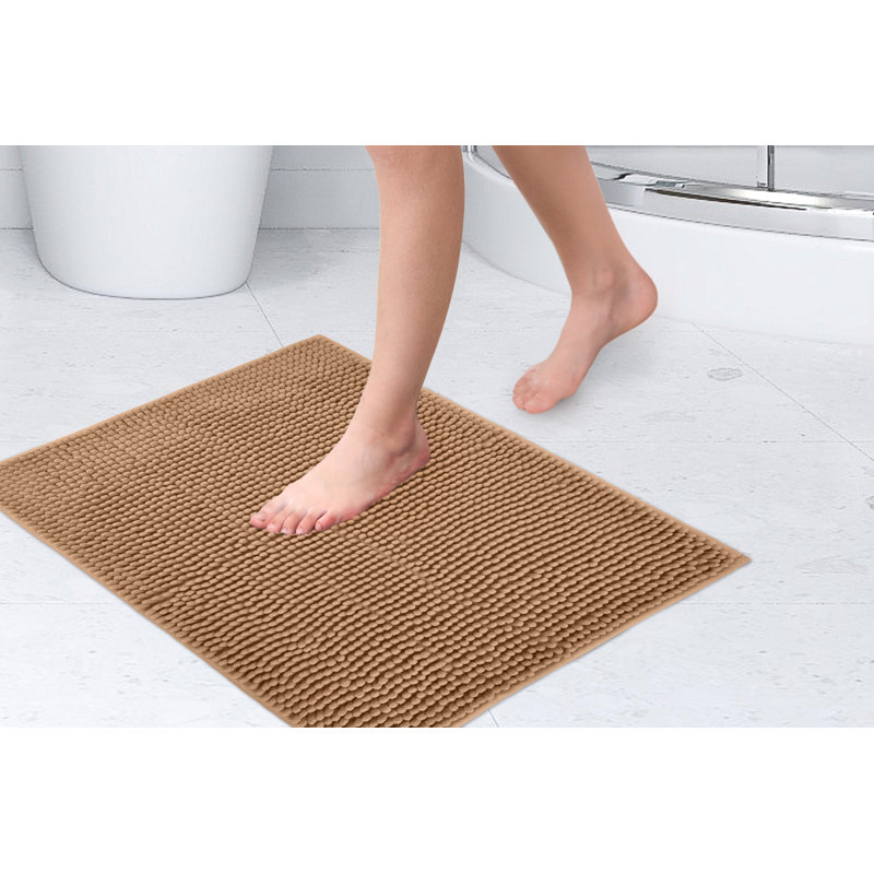 Heloise Non-Slip Bath Rug, 40cm W x 60cm L, Walnut