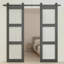 Porte de grange coulissante double en verre trempé givré 3-Lite 42 po. X 84 po. Avec poignée de quincaillerie-126023151-126023153