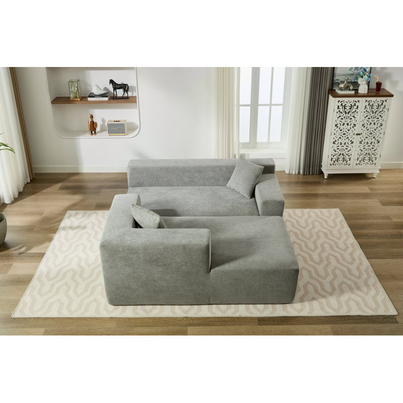 Canapé compressible en chenille, Gris
