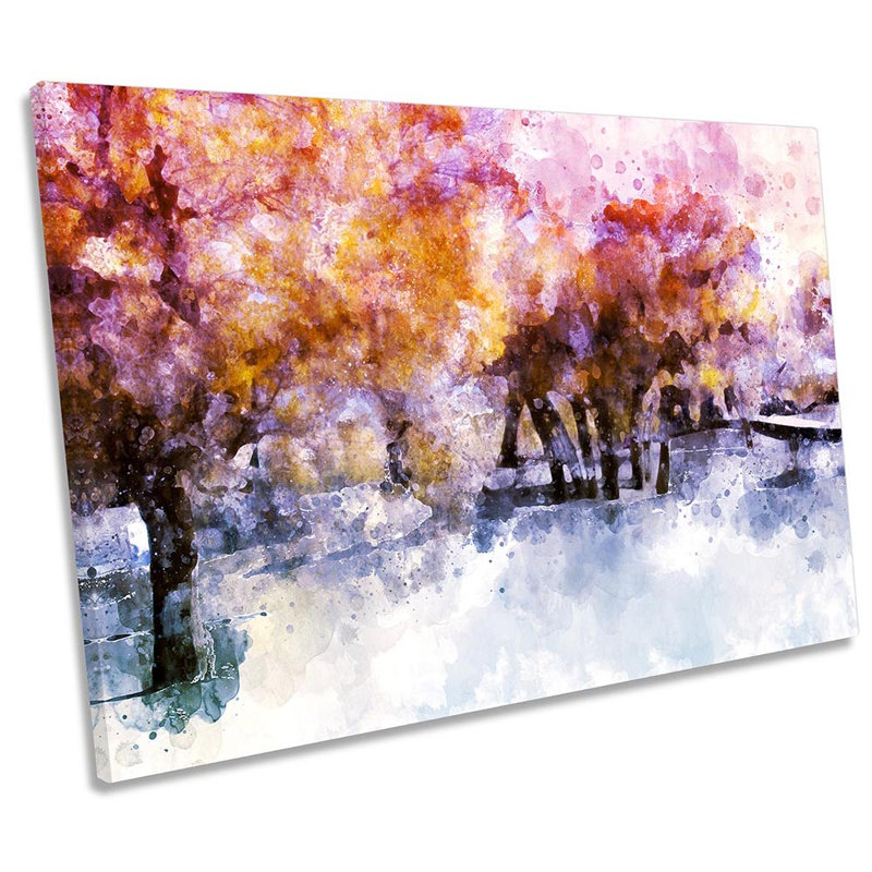 Winter Forest Abstract Repro - Wrapped Canvas Print, 30.5cm H x 45.7cm W x 2cm D