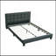Mobilier de chambre à coucher moderne avec lit capitonné en polyfibre 1pc-827485722