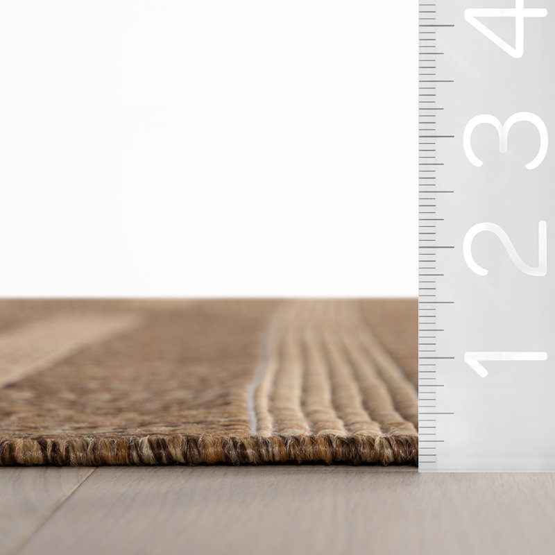  Zirelle Indoor/Outdoor Contemporary Area Rug, Brown, Rectangle 9'6" x 12'