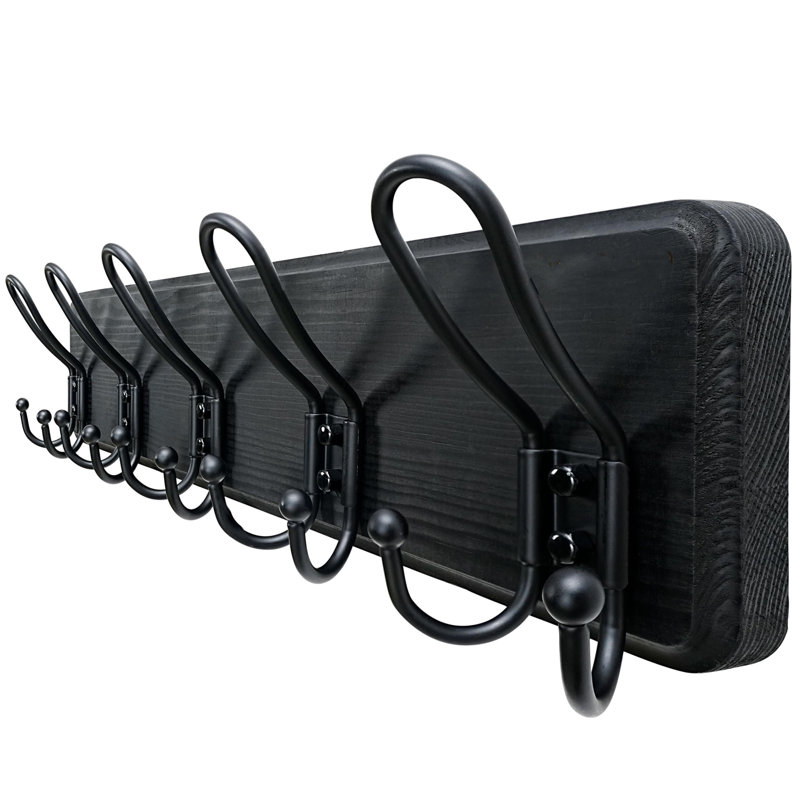 5 - Hook Coat Rack, Black