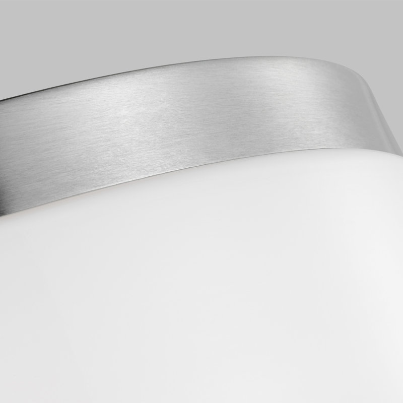 Helmes Single Light Glass LED Flush Mount, Brushed Nickel