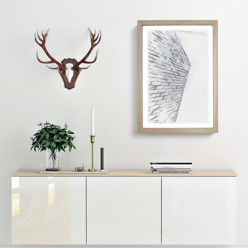 Sketching the Architecture Vol.58 - Picture Frame Drawing Print, 65cm H x 48cm W x 2cm D, Oak Framed