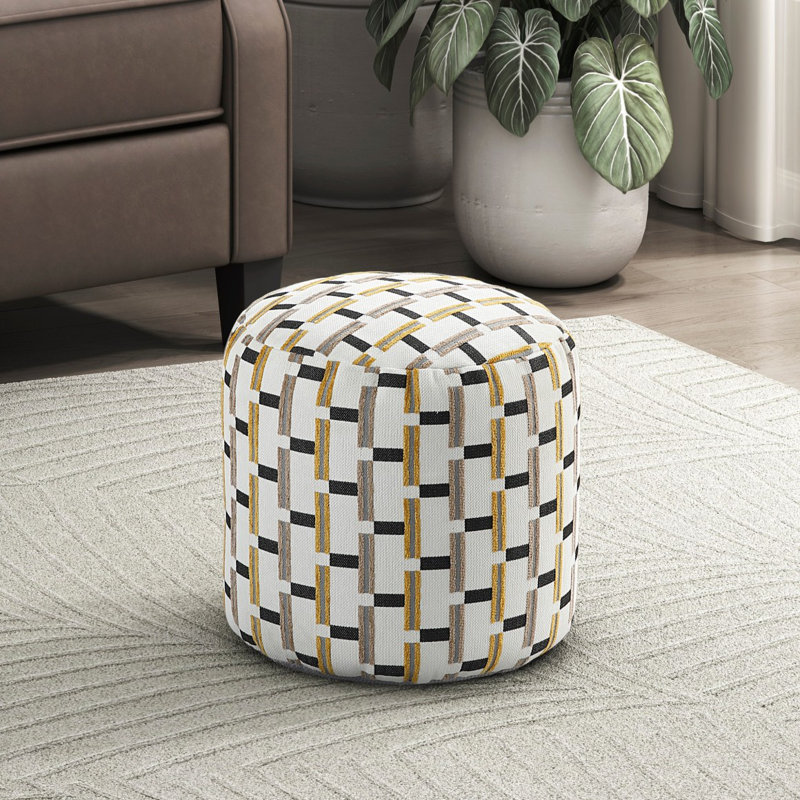 Pouf cylindrique rembourré en tissu jacquard multicolore avec repose-pieds moderne, repose-pieds, repose-pieds antidérapant, fauteuil à billes, repose-pieds 1pc