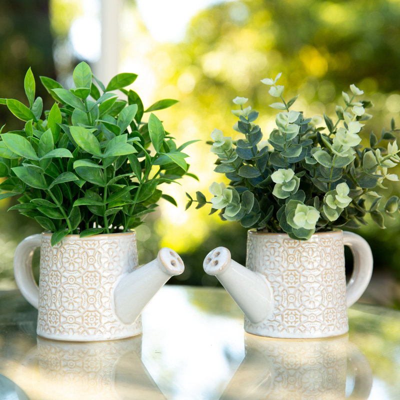 7'' Faux Plant in Ceramic Planter