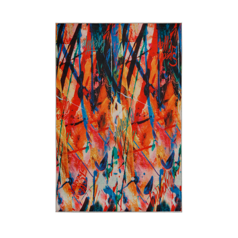 Premium Hall Carpet, 3.3 x 6.6 Feet, 100% Polyester, 0.3 in Pile Height | Antibacterial, Non-Slip Underside, Machine Washable | Elegant 3D Digital Print Design, Perfect for Entryways & Living Rooms