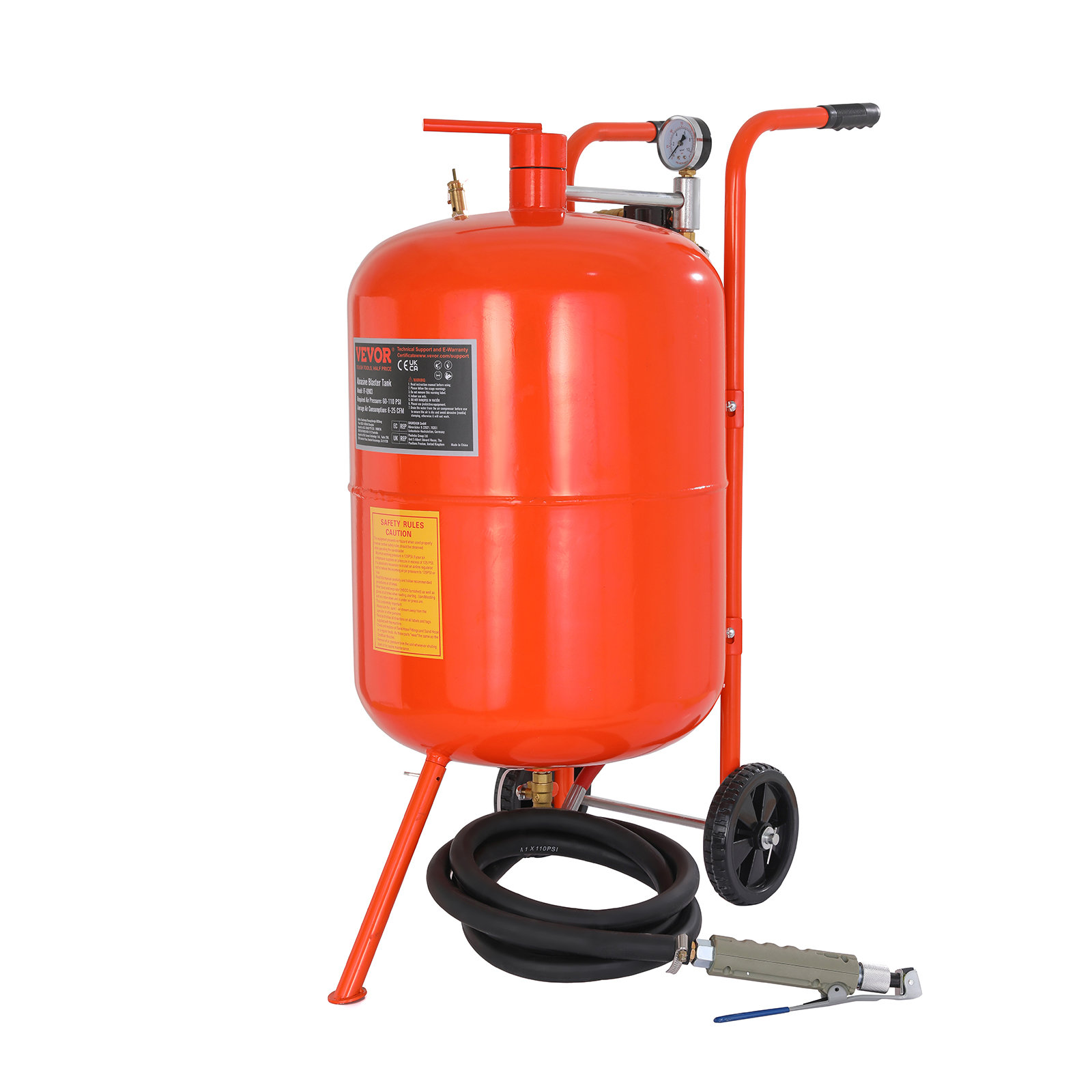 VEVOR 20 Gallon Sand Blaster, 60110 PSI High Pressure Sandblaster