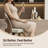 26" Swivel Counter Height Bar Stools with Arms and Back, Beige-1110923508