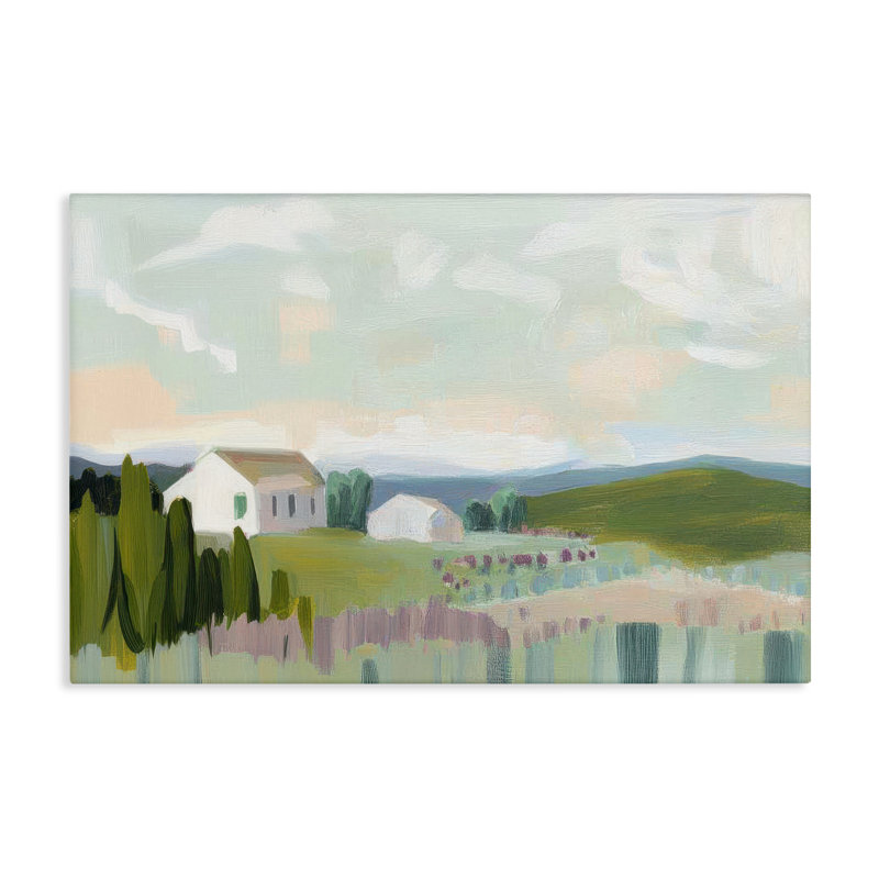 Toile Hillside Haven Cottage, conception par Elara Yasna, H 20 po x l 30 po