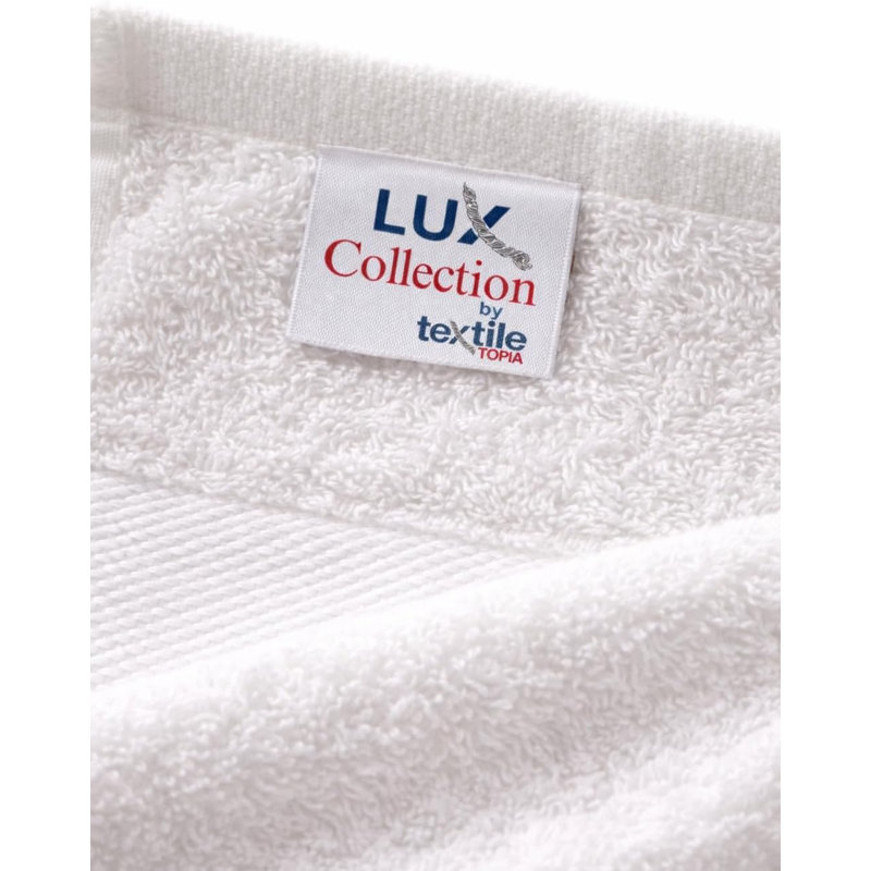 Ensemble de serviettes de luxe 8 pièces Lux Collection, 100% coton filé à l'anneau, 400 g / m², blanc, super absorbant, séchage rapide, 2 serviettes de bain, 2 mains, 4 débarbouillettes