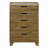 Transitional Brown Finish Bedroom Storage Chest With 5x Drawer Solid Rubberwood Furniture 1pc