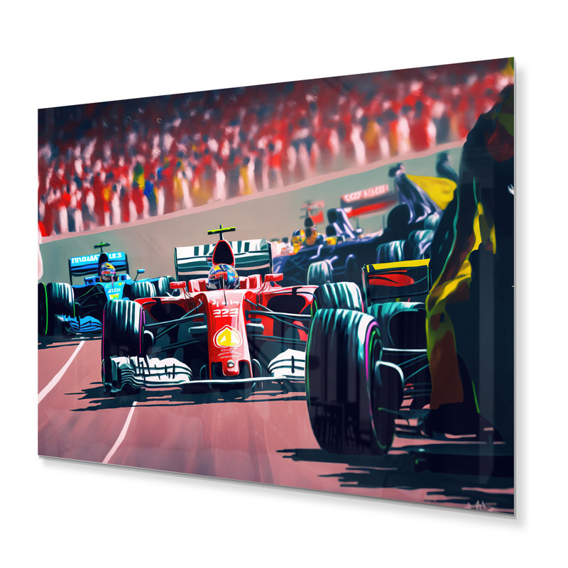 Voiture de course à Monaco GP X - Décoration murale moderne en métal, H 30 po x l 40 po x P 1 po