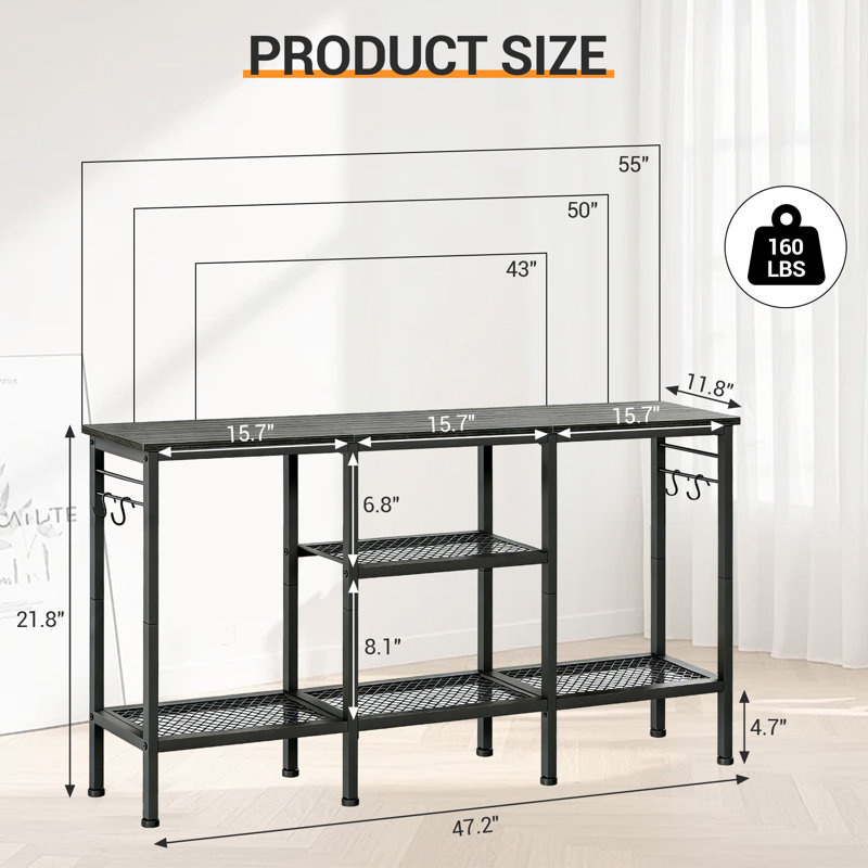 Unfinished TV Stand for TVs up to 55" with Fireplace Included