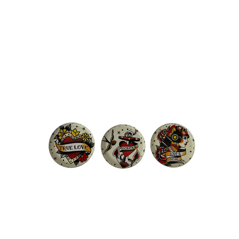 Metal Round 3 Piece Coaster Set