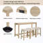 Ensemble de table de salle à manger 4 pièces avec prise de courant et 3 chaises-129703464-129703466-129703462