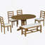 6-Piece Extendable Dining Table Set With Removable Leaf, One Bench And 4 Dining Chairs