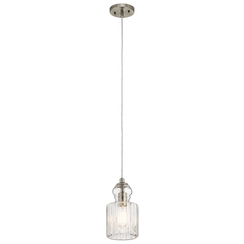 Luminaire suspendu à 1 lumière Mcdougal, Nickel brossé