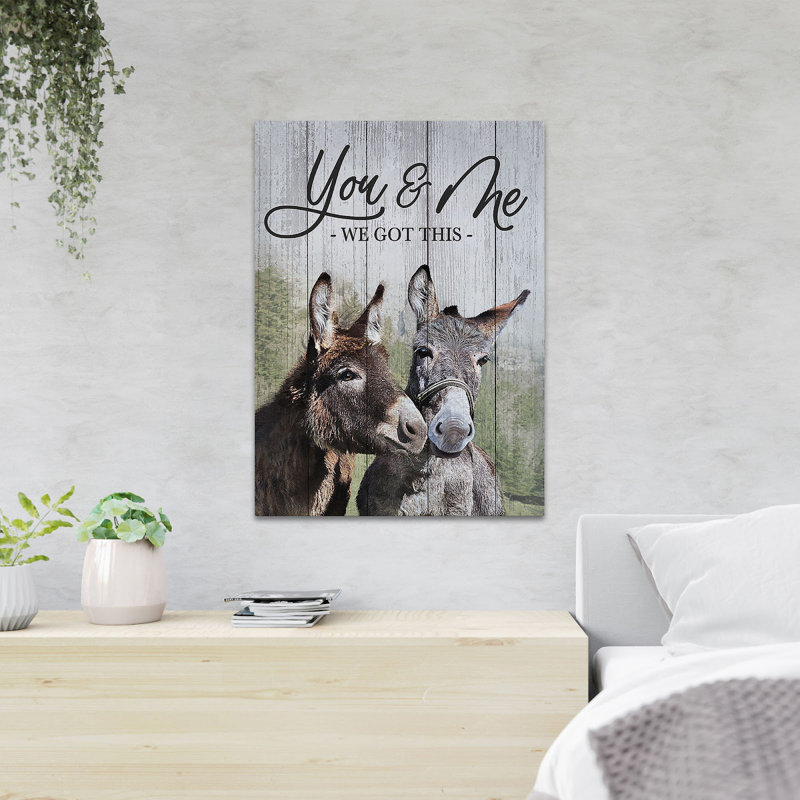 Couple of Donkeys - You And Me We Got This - 1 pièce, impression d'art graphique rectangulaire sur toile tendue