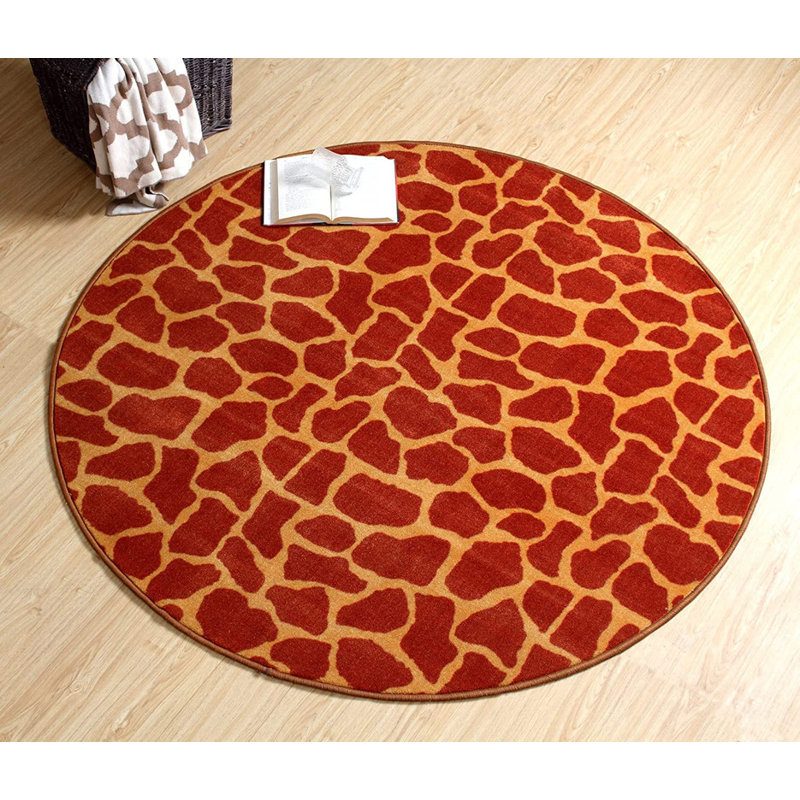 Tapis imprimé animal - Girafe sur échasses, Rond 11 pi