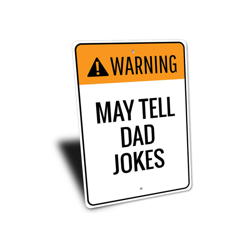 Plaque en aluminium «Dad Joke», H 14 po x l 10 po x P 0,04 po