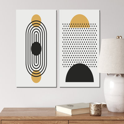 2 Piece Painting Set - Creative Vintage Designs in Retro Colors IX