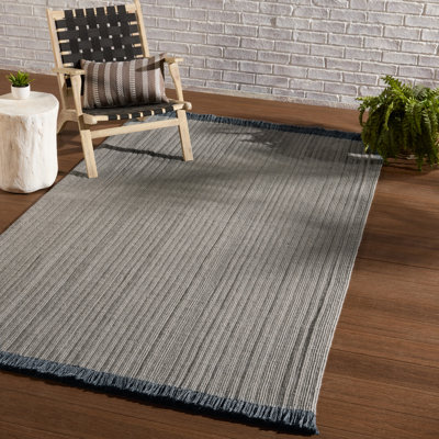 Tapis gris clair / gris foncé Asla intérieur / extérieur uni (4 pi x 6 pi)