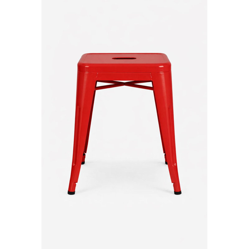 Tabouret d'appoint en métal Ron, Rouge