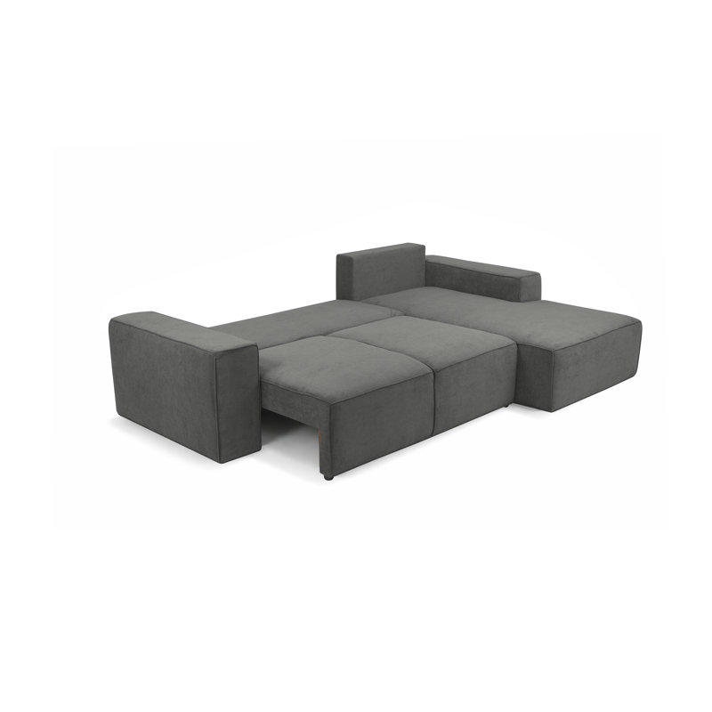 Quadro Orange Upholstered Corner Sofa, Grey