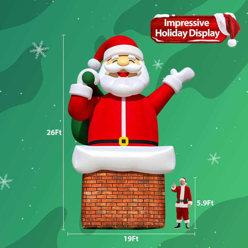 Décoration de Noël gonflable pour père Noël avec soufflerie, fête des fêtes et événements Wellcomer