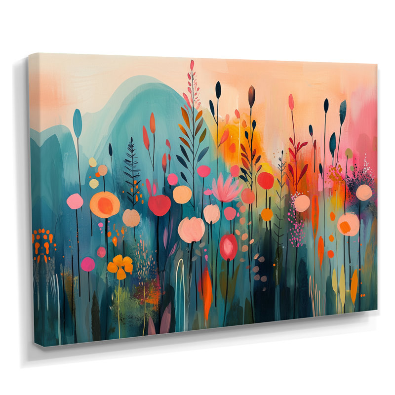 Irmgard Botcanical Wildflowers Petals In The Breeze II - fleurs sauvages, art mural, Toile tendue, Ne s’applique pas