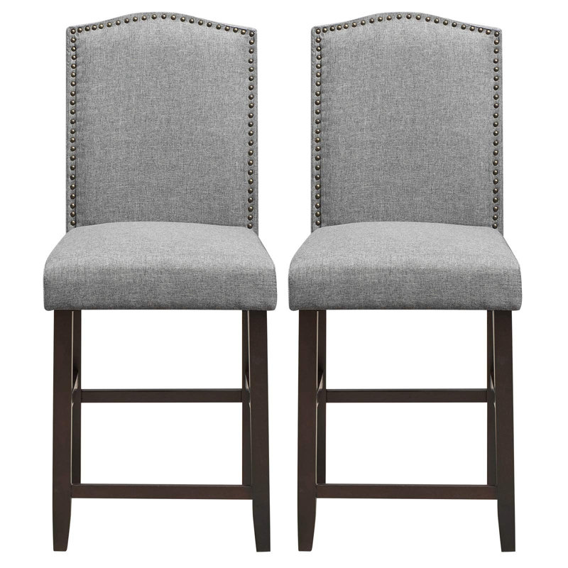 Upholstered Bar Stool with Solid Wood Frame