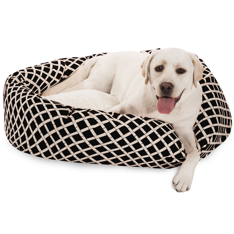 Traversin en bambou sherpa bagel, Très grand (H 11 po x l 35 po x P 52 po) ;, Noir