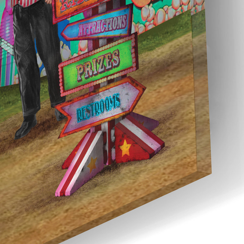«Family Fun Carnival» par Bigelow, illustrations sur verre acrylique, H 12 po x l 16 po x P 0,13 po