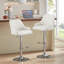 Ensemble de 2 tabourets de bar George, tabourets de bar pivotants réglables, chaises de bar en similicuir, tabouret à hauteur de comptoir rembourrée avec dossier haut pour îlot de cuisine, blanc-1010292011