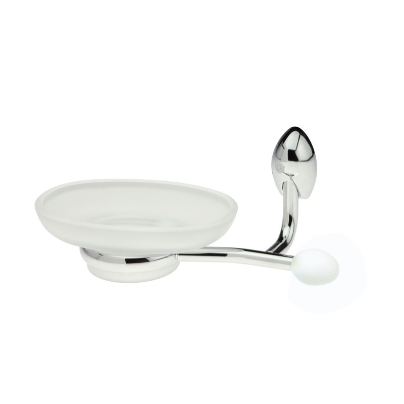 Porte-savon mural en verre Alfa, Blanc