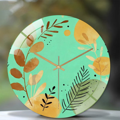 Horloge murale 12 po ronde en verre trempé avec mouvement à quartz silencieux