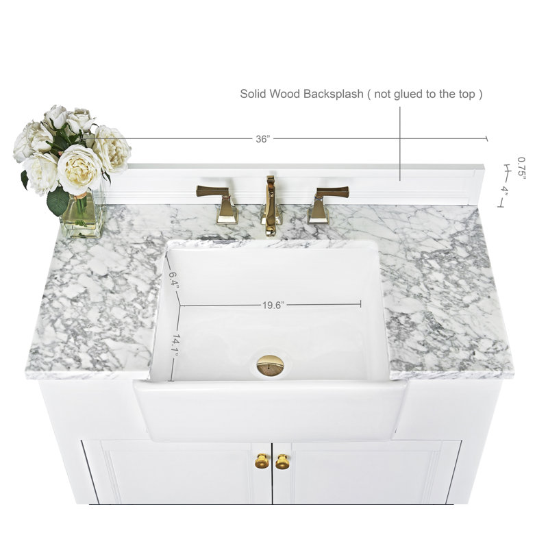Adeline 36'' W Single Vanity, White